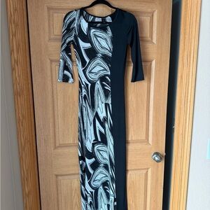 Elegant Black and White Maxi Dress